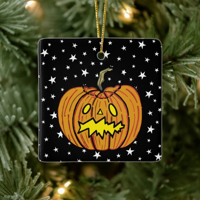 Personalized Pumpkin Halloween Hanging Ornament (Tree)