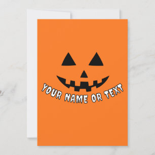 Personalized Pumpkin Halloween Your Name or Text Holiday Card
