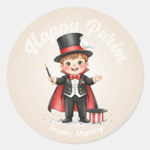 Personalized Purim Sticker – Magician Theme