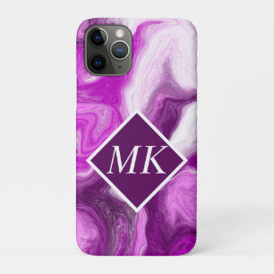 Personalized Purple and White Marble Swirls    Case-Mate iPhone Case