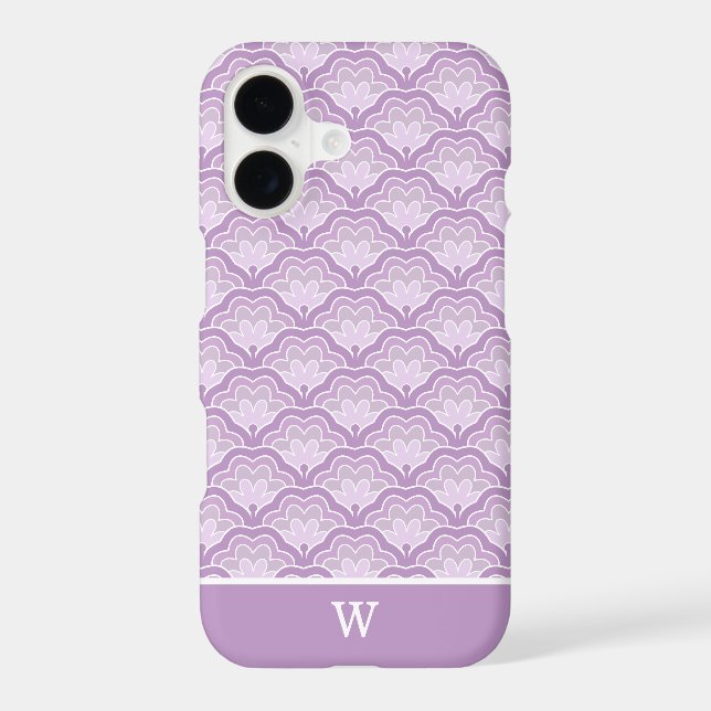 Personalized Purple Art Deco Floral Pattern Design (Back)