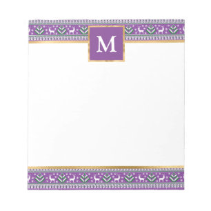 Personalized Purple Christmas Fair Isle Notepad