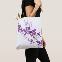 Personalized purple dendrobium orchid art