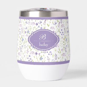 Personalized Purple Floral Monogram Tumbler
