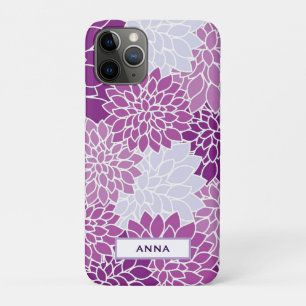 Personalized Purple Flower Pattern iPhone Case