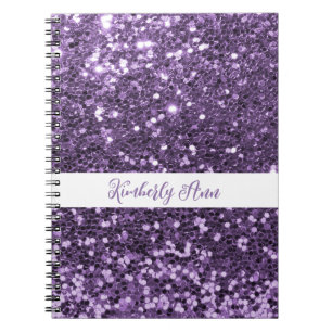 Personalized Purple Glitter Notebook