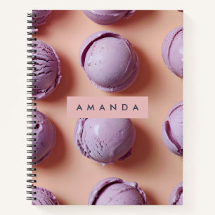 Personalized Purple Ice Cream Scoop  Notebook