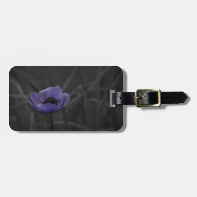 Personalized purple luggage tag (Front Horizontal)