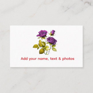 Personalized Purple Rose Business Card | Add Your