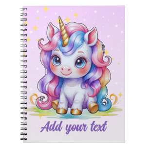 Personalized Purple Unicorn Notebook