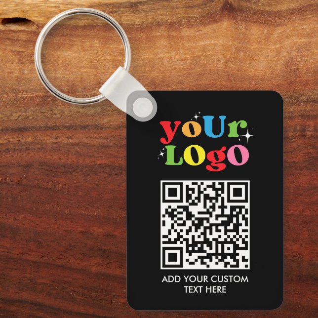 Personalized QR Code & Logo Key Ring (Front)