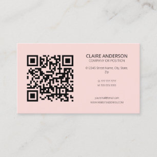 Personalized QR Code Modern Pink Custom Logo Business Card
