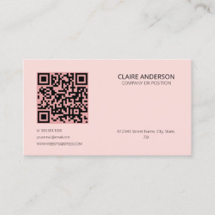 Personalized QR Code Modern Pink Custom Logo Business Card