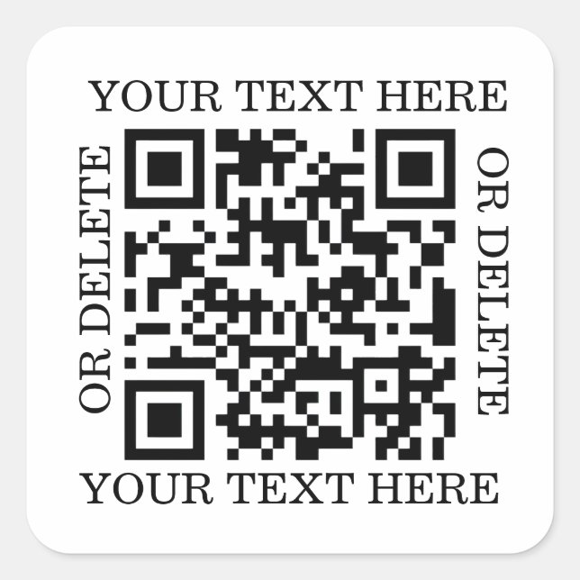 Personalized QR Code To Scan Square Sticker (Front)