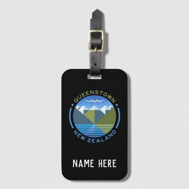 PERSONALIZED QUEENSTOWN NEW ZEALAND LUGGAGE TAG (Front Vertical)