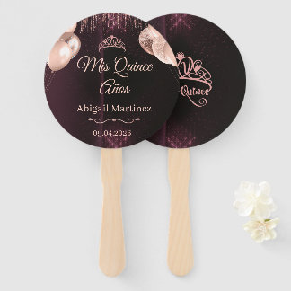 Personalized Quinceañera Hand Fans | Quince