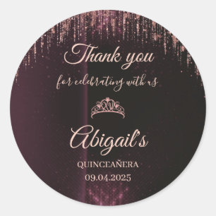 Personalized Quinceañera Stickers Custom Name &