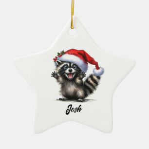 personalized raccoon cute ornament