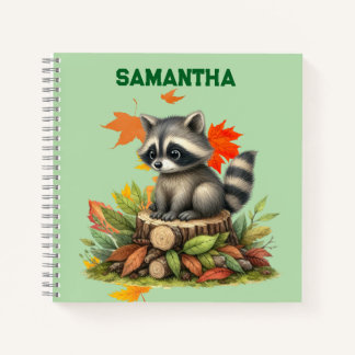 Personalized Raccoon Notebook