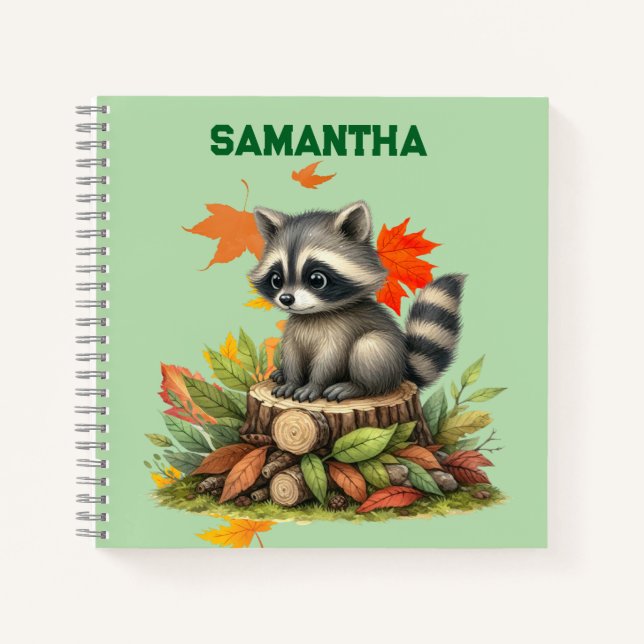 Personalized Raccoon Notebook  (Front)