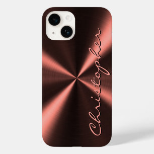 Personalized Radial Metallic Look - Copper Case-Mate iPhone 14 Case