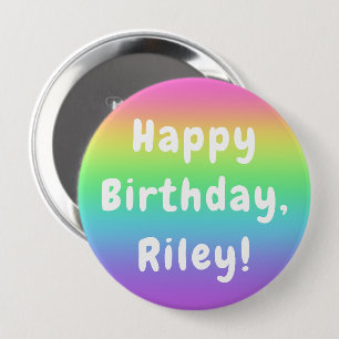 Personalized Rainbow Birthday 10 Cm Round Badge