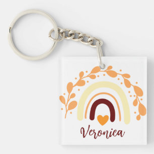 PERSONALIZED RAINBOW BOHO CHRISTIAN QUOTE KEY RING