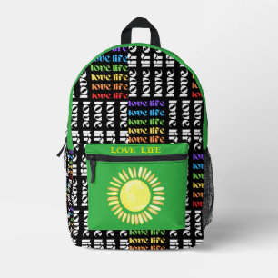 Personalized Rainbow Love Life Sunshine Printed Backpack