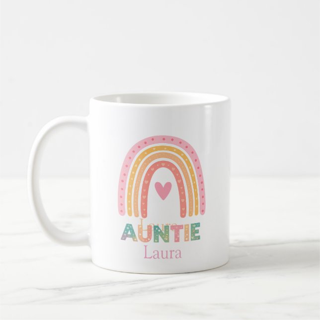 Personalized Rainbow Mug Gift for Auntie Best mug (Left)