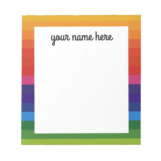 Personalized Rainbow Notepad (Front)