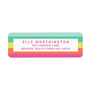 Personalized Rainbow Sherbet Color Block Stripe