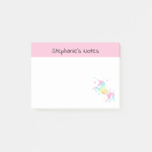 Personalized Rainbow Unicorn Post-it Notes