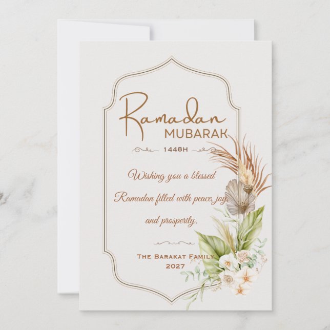 Personalized Ramadan Mubarak Greeting Card (Front)