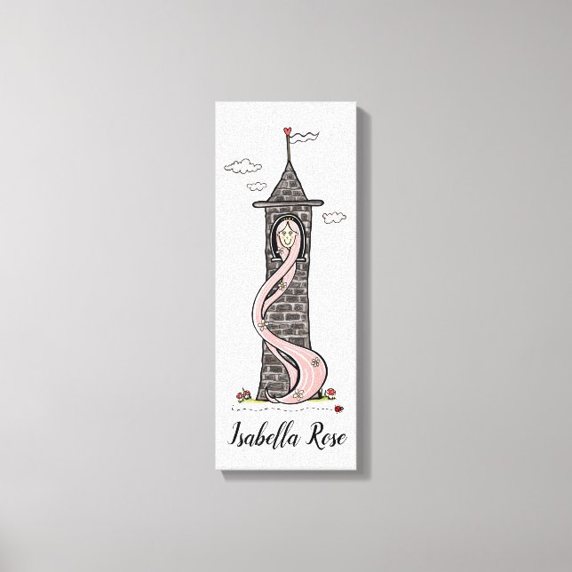 Personalized Rapunzel Princess In Tower Canvas Print (Front)