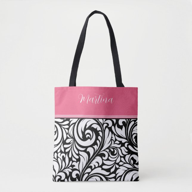 Personalized Raspberry Color Tote Bag (Front)