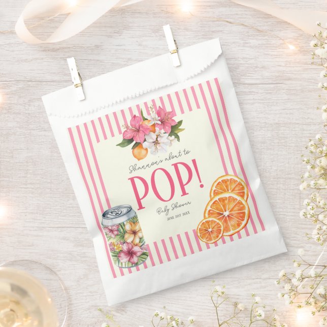personalized Ready to Pop Tropical Floral Citrus  Favour Bags (Clipped)