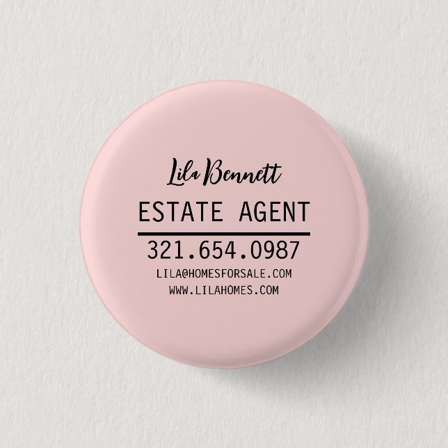 Personalized Real Estate Agent Gift Design 3 Cm Round Badge (Front)