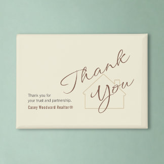 Personalized Realtor Thank You Minimalist Script Magnet