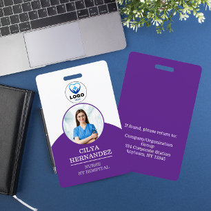 Personalized Rebecca Purple Employee Photo ID ID Badge