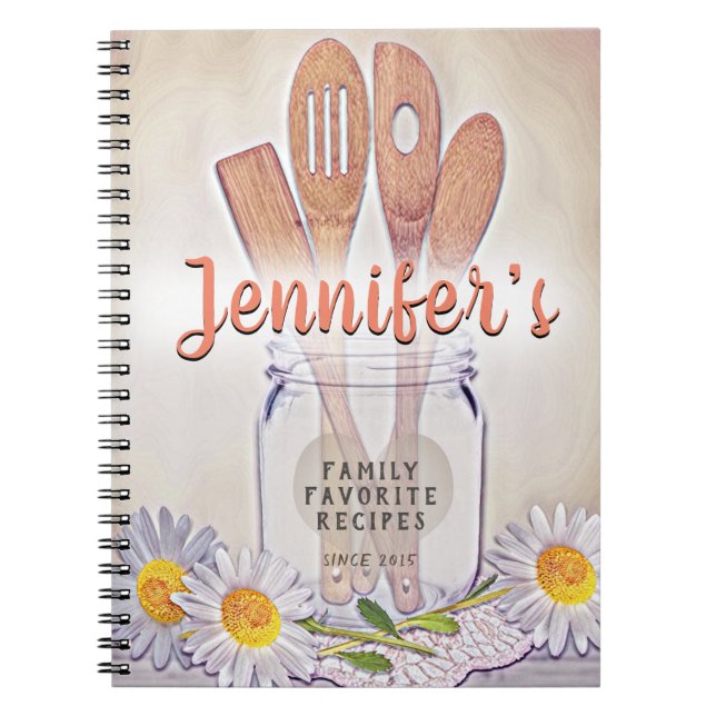 Personalized Recipe Cookbook Notebook (Front)