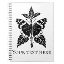 Personalized Red Admiral Butterfly Notebook 