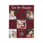 Personalized Red Buffalo Plaid 5 Photo Collage