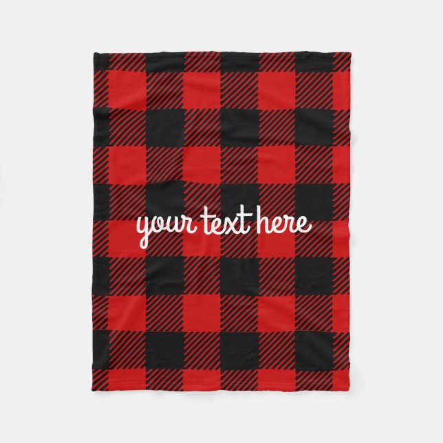 Personalized Red Buffalo Plaid Blanket (Front)
