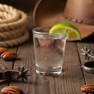 Personalized Red Found Her Cowboy Bachelorette Shot Glass