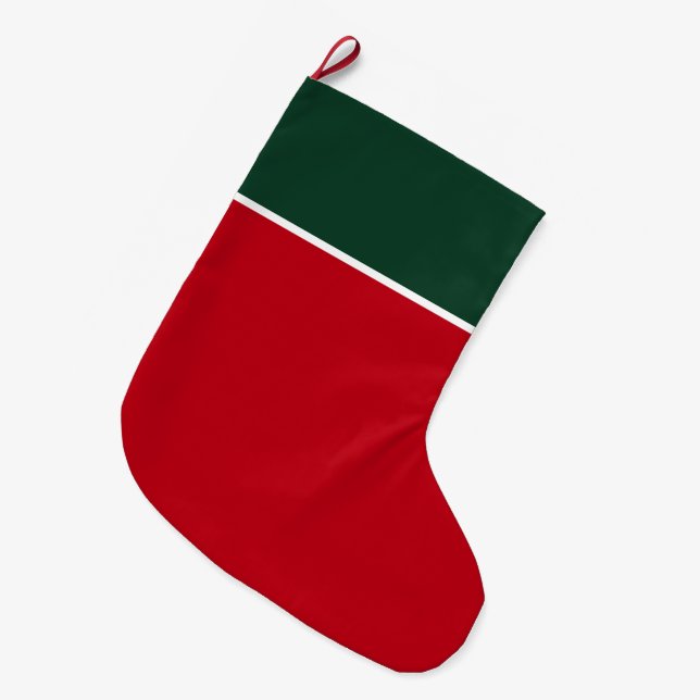 Personalized Red & Green Guest Large Christmas Stocking (Front (Hanging))
