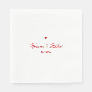 Personalized Red Heart Napkin