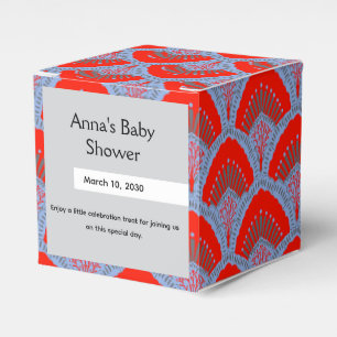Personalized Red Peacock Feather Favor Box