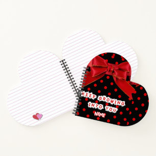 Personalized Red Polka Dot Motivational Notebook