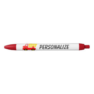 Personalized red toy lorry truck kid's writing pen