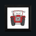Personalized Red Tractor Farm Wedding Bridesmaid Gift Box<br><div class="desc">A tractor country farm wedding gift which can be personalized.
If you would like to change the size or font please click on the edit button to customize further.
The bunting in the tractor is in a subtle cream and white.</div>